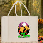 Halloween Trick or Treat Tote Bag Halloween Tote Bag for Kids Halloween Gift Halloween Candy Bag Halloween Doodles Cute Canvas Tote Bag