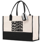 California Cotton Canvas Tote Bag CA Travel Vacation Tote Employee and Client Gift Wedding Favor Birthday Welcome Tote Bag Bridesmaid Gift