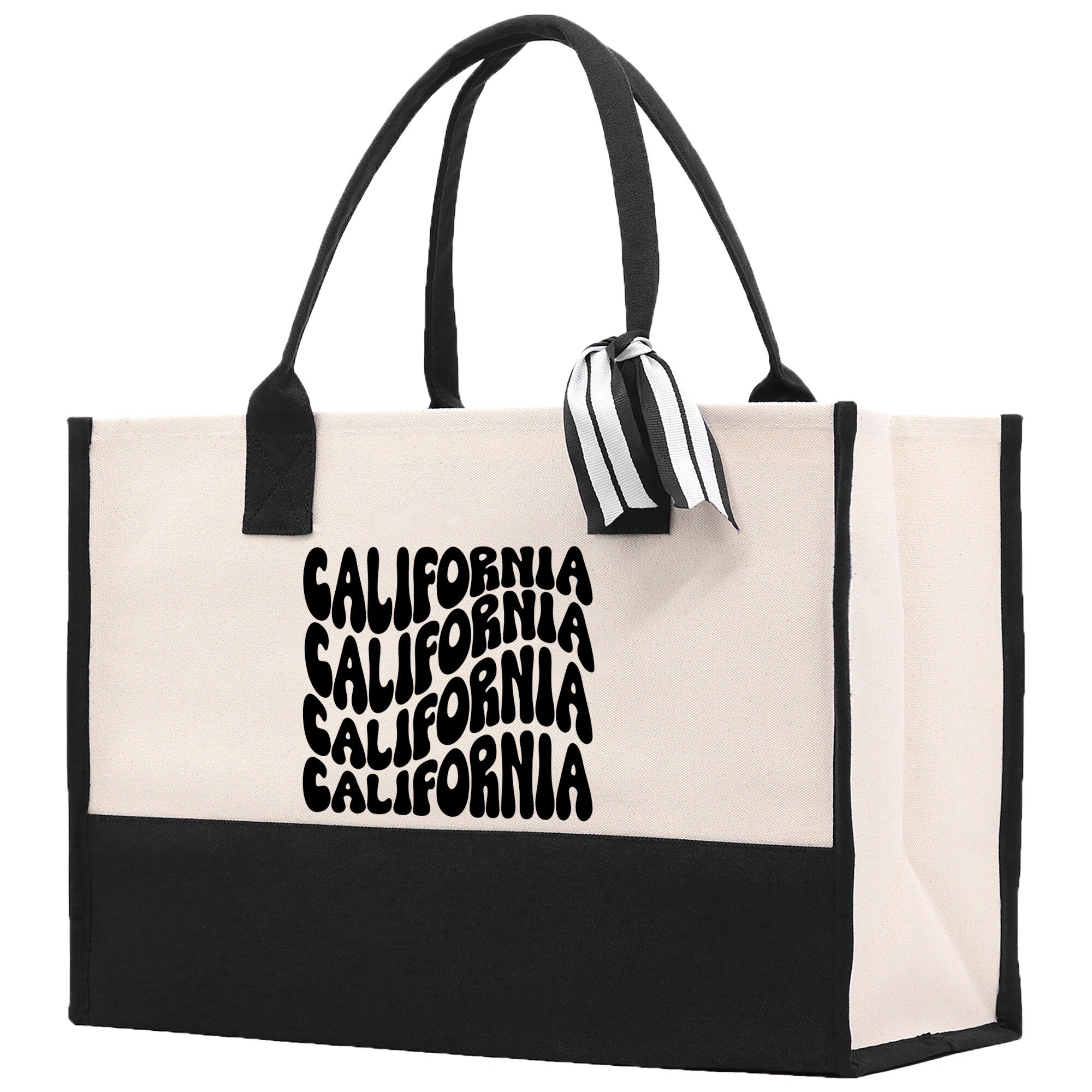 California Cotton Canvas Tote Bag CA Travel Vacation Tote Employee and Client Gift Wedding Favor Birthday Welcome Tote Bag Bridesmaid Gift