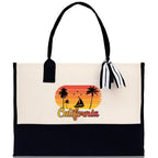 California Cotton Canvas Tote Bag CA Travel Vacation Tote Employee and Client Gift Wedding Favor Birthday Welcome Tote Bag Bridesmaid Gift