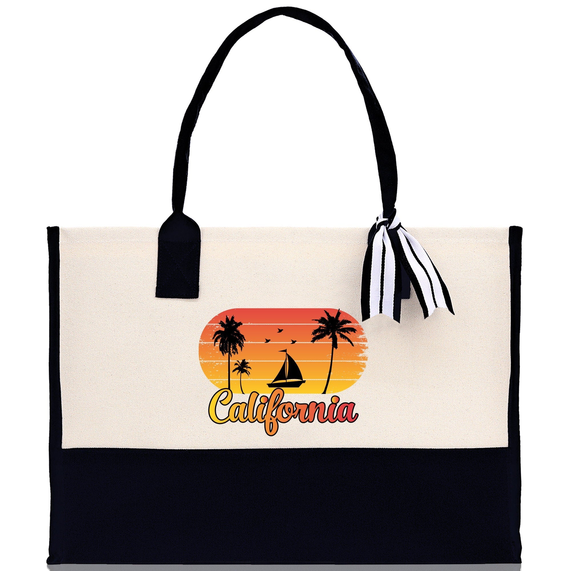 California Cotton Canvas Tote Bag CA Travel Vacation Tote Employee and Client Gift Wedding Favor Birthday Welcome Tote Bag Bridesmaid Gift