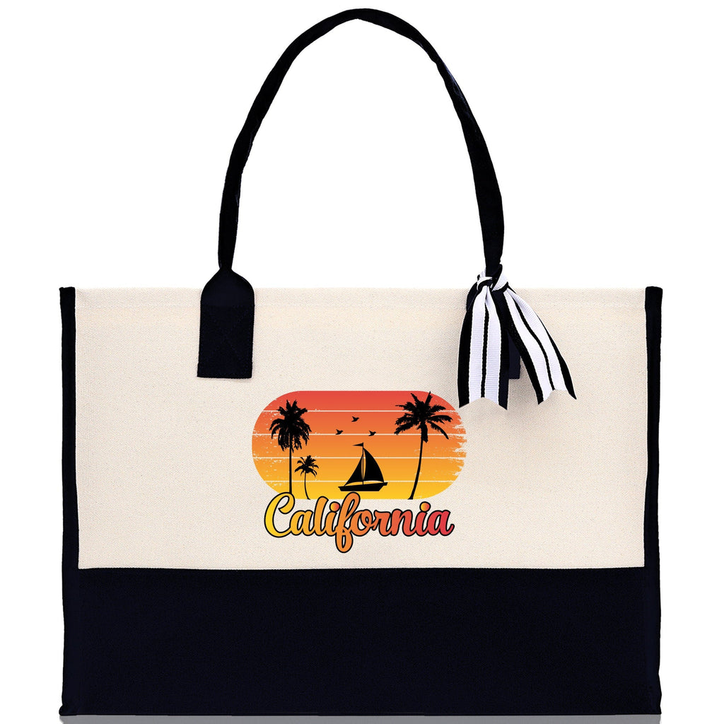 California Cotton Canvas Tote Bag CA Travel Vacation Tote Employee and Client Gift Wedding Favor Birthday Welcome Tote Bag Bridesmaid Gift