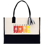 California Cotton Canvas Tote Bag CA Travel Vacation Tote Employee and Client Gift Wedding Favor Birthday Welcome Tote Bag Bridesmaid Gift