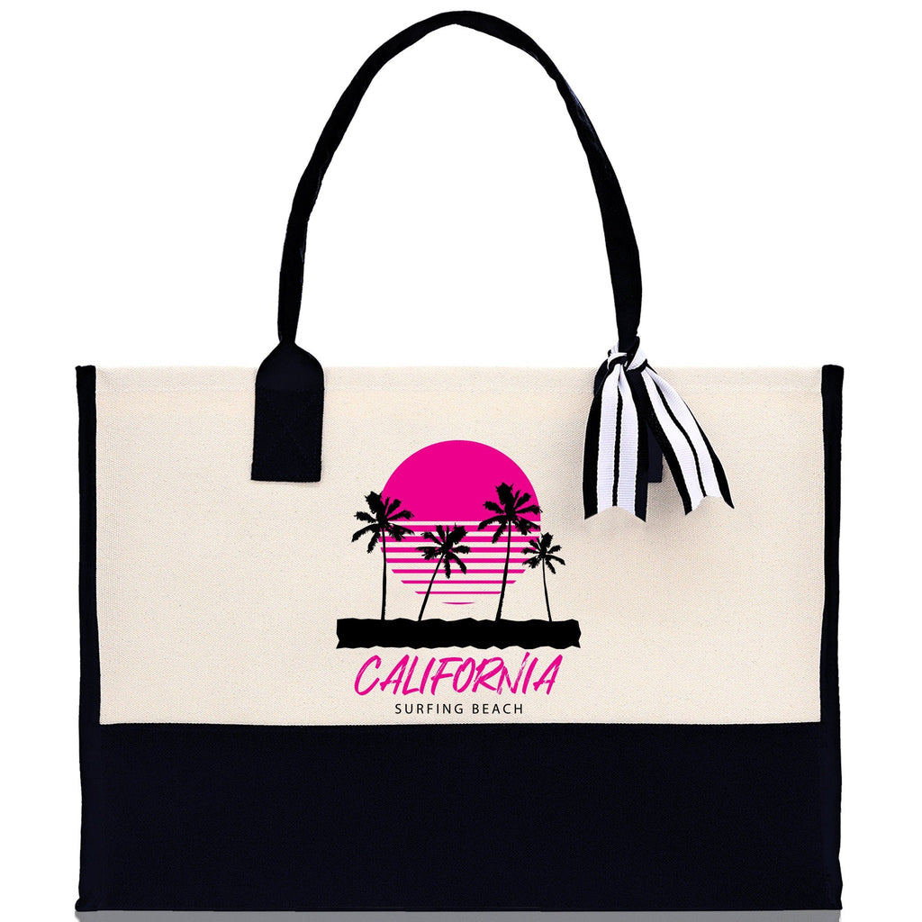 California Cotton Canvas Tote Bag CA Travel Vacation Tote Employee and Client Gift Wedding Favor Birthday Welcome Tote Bag Bridesmaid Gift