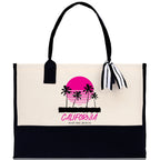 California Cotton Canvas Tote Bag CA Travel Vacation Tote Employee and Client Gift Wedding Favor Birthday Welcome Tote Bag Bridesmaid Gift