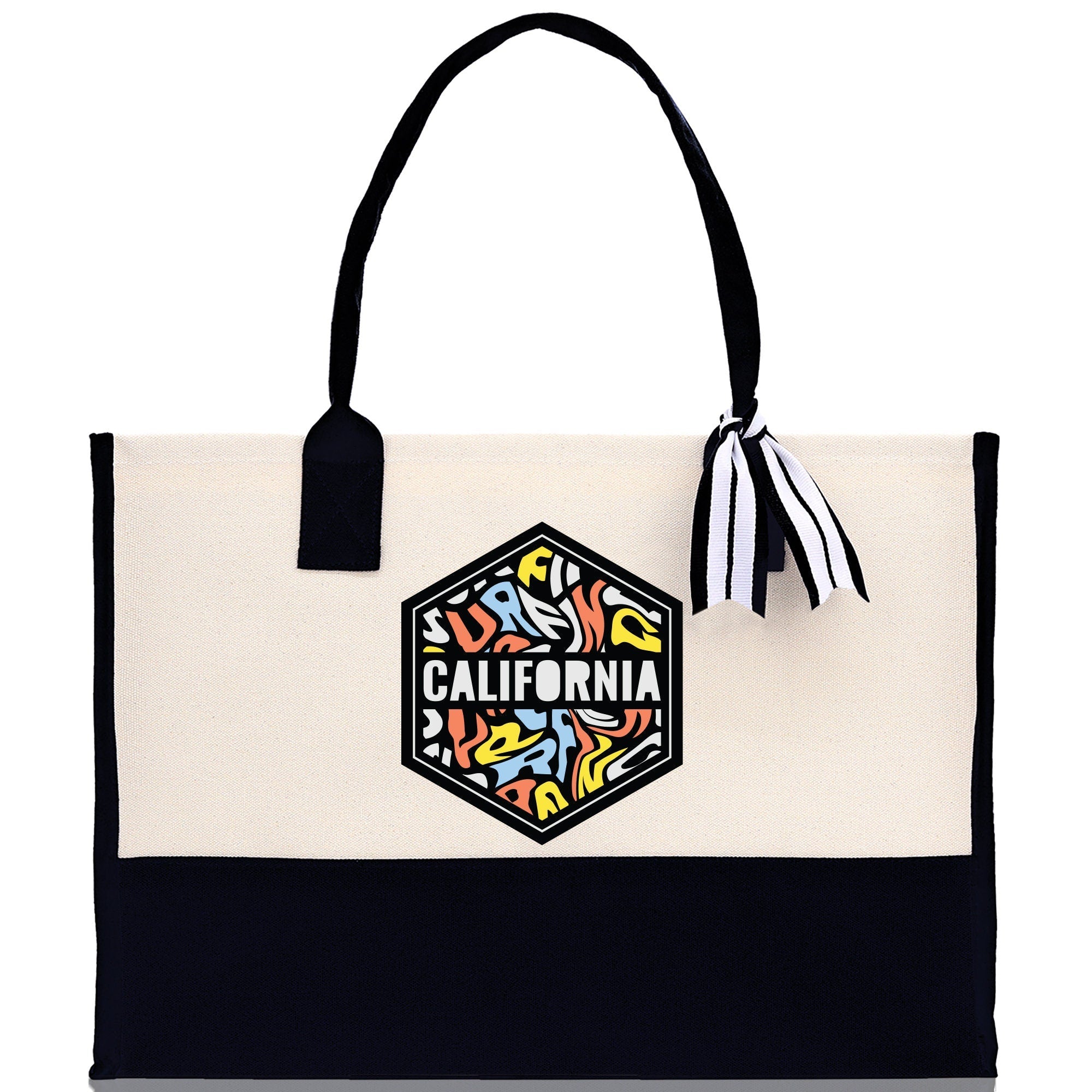 California Cotton Canvas Tote Bag CA Travel Vacation Tote Employee and Client Gift Wedding Favor Birthday Welcome Tote Bag Bridesmaid Gift