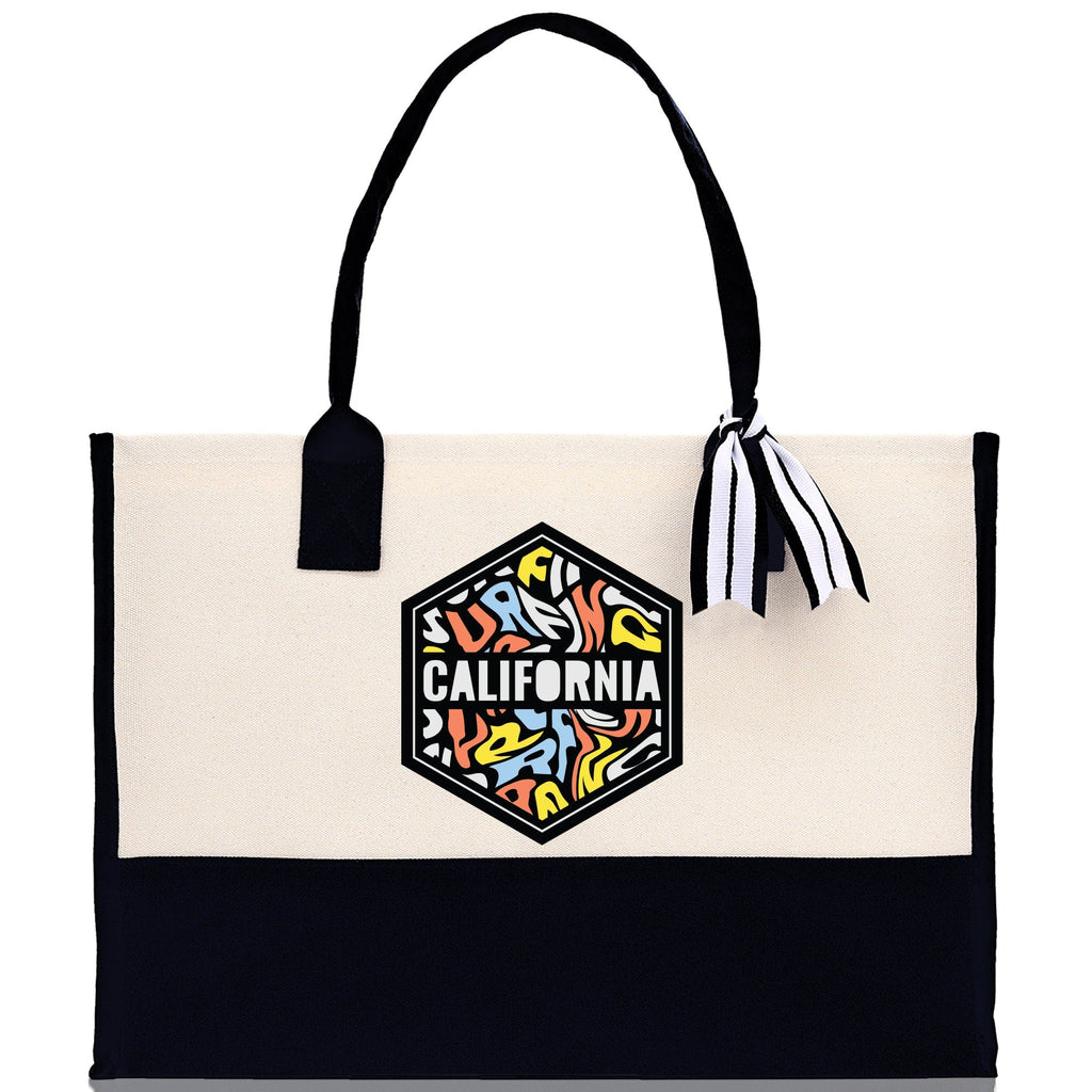 California Cotton Canvas Tote Bag CA Travel Vacation Tote Employee and Client Gift Wedding Favor Birthday Welcome Tote Bag Bridesmaid Gift