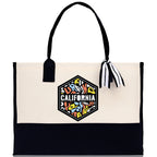 California Cotton Canvas Tote Bag CA Travel Vacation Tote Employee and Client Gift Wedding Favor Birthday Welcome Tote Bag Bridesmaid Gift