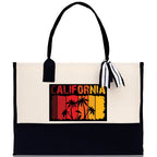 California Cotton Canvas Tote Bag CA Travel Vacation Tote Employee and Client Gift Wedding Favor Birthday Welcome Tote Bag Bridesmaid Gift