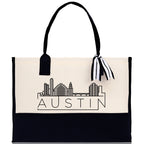 Austin Cotton Canvas Tote Bag TX Travel Vacation Tote Employee and Client Gift Wedding Favor Birthday Welcome Tote Bag Bridesmaid Gift