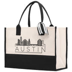 Austin Cotton Canvas Tote Bag TX Travel Vacation Tote Employee and Client Gift Wedding Favor Birthday Welcome Tote Bag Bridesmaid Gift