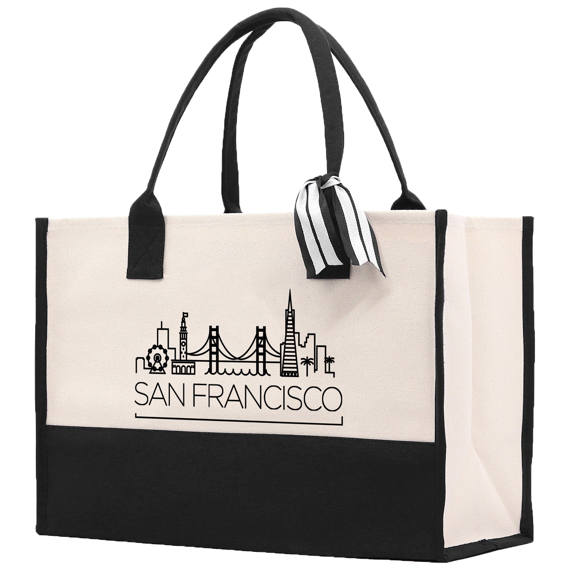 San Francisco Canvas Tote Bag SF Travel Vacation Tote Employee and Client Gift Wedding Favor Birthday Welcome Tote Bag Bridesmaid Gift