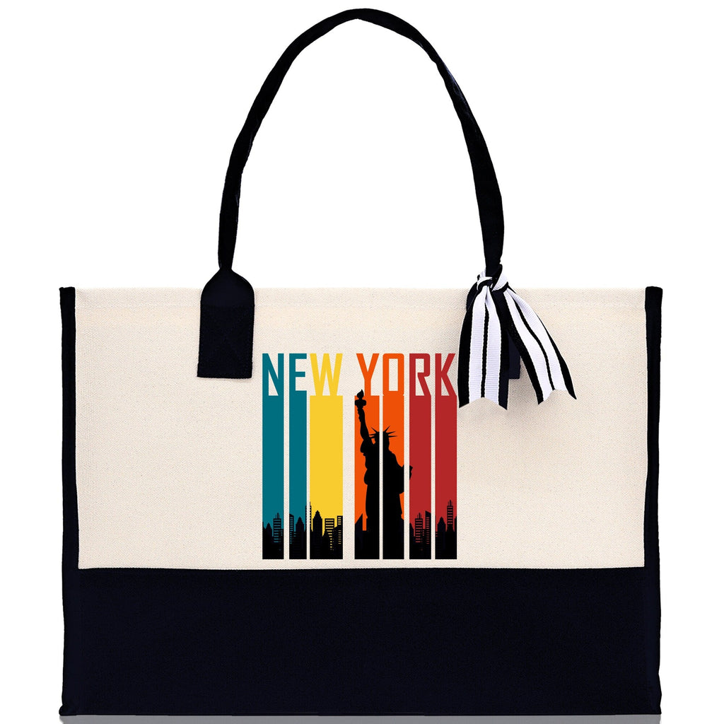 New York Cotton Canvas Tote Bag NY Travel Vacation Tote Employee and Client Gift NYC Wedding Favor Birthday Welcome Tote Bag Bridesmaid Gift