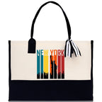 New York Cotton Canvas Tote Bag NY Travel Vacation Tote Employee and Client Gift NYC Wedding Favor Birthday Welcome Tote Bag Bridesmaid Gift