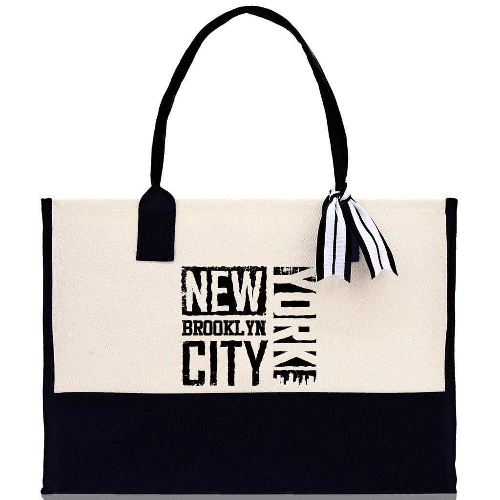 New York Cotton Canvas Tote Bag NY Travel Vacation Tote Employee and Client Gift NYC Wedding Favor Birthday Welcome Tote Bag Bridesmaid Gift