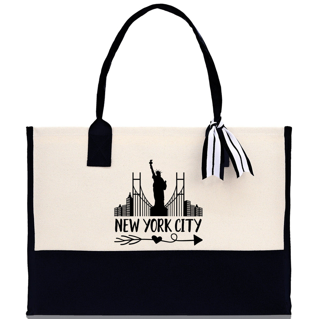 New York Cotton Canvas Tote Bag NY Travel Vacation Tote Employee and Client Gift NYC Wedding Favor Birthday Welcome Tote Bag Bridesmaid Gift