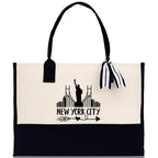 New York Cotton Canvas Tote Bag NY Travel Vacation Tote Employee and Client Gift NYC Wedding Favor Birthday Welcome Tote Bag Bridesmaid Gift