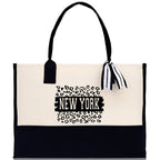 New York Cotton Canvas Tote Bag NY Travel Vacation Tote Employee and Client Gift NYC Wedding Favor Birthday Welcome Tote Bag Bridesmaid Gift
