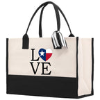 Texas Cotton Canvas Tote Bag TX Travel Vacation Tote Employee and Client Gift Wedding Favor Birthday Welcome Tote Bag Bridesmaid Gift