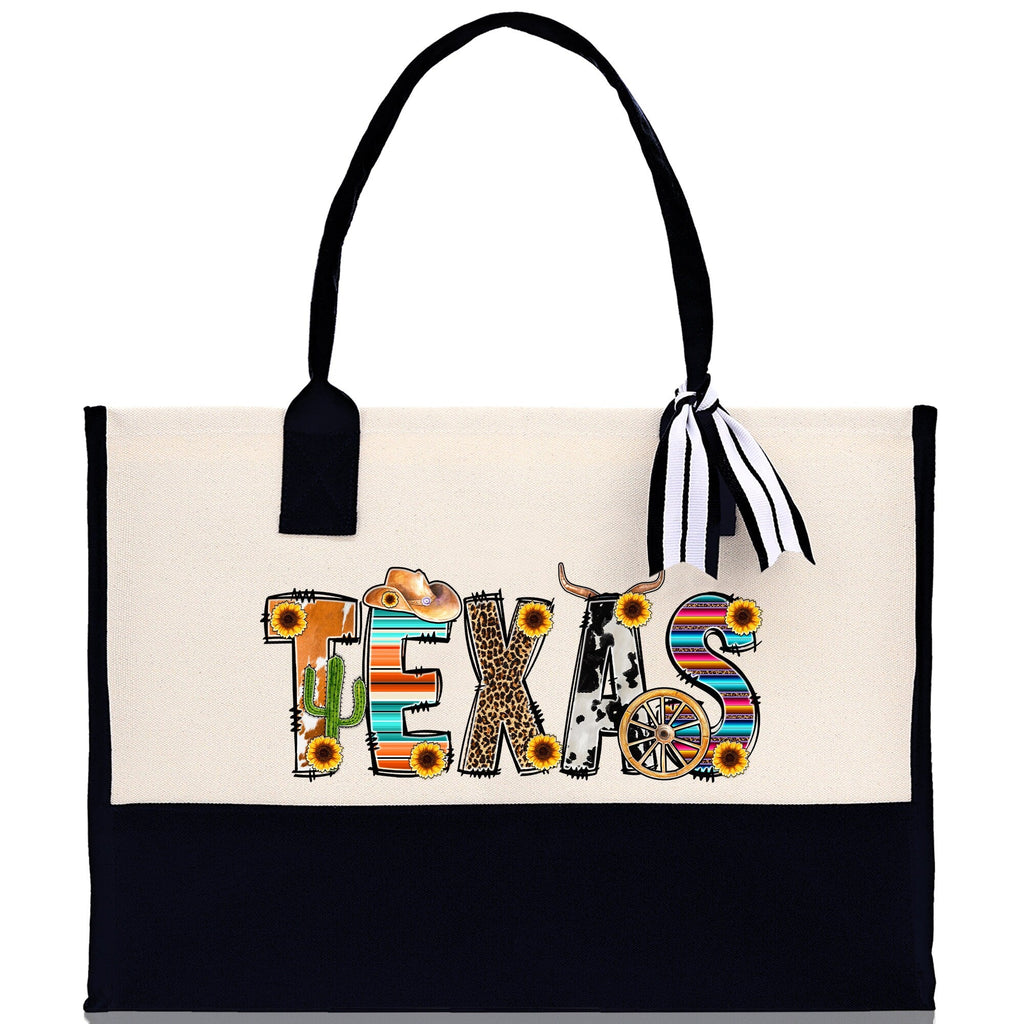 Texas Cotton Canvas Tote Bag TX Travel Vacation Tote Employee and Client Gift Wedding Favor Birthday Welcome Tote Bag Bridesmaid Gift