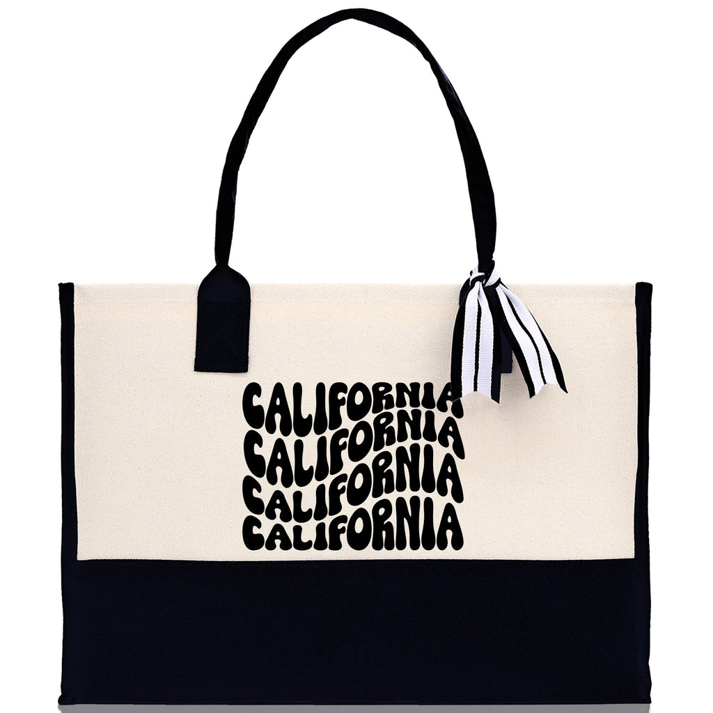 California Cotton Canvas Tote Bag CA Travel Vacation Tote Employee and Client Gift Wedding Favor Birthday Welcome Tote Bag Bridesmaid Gift