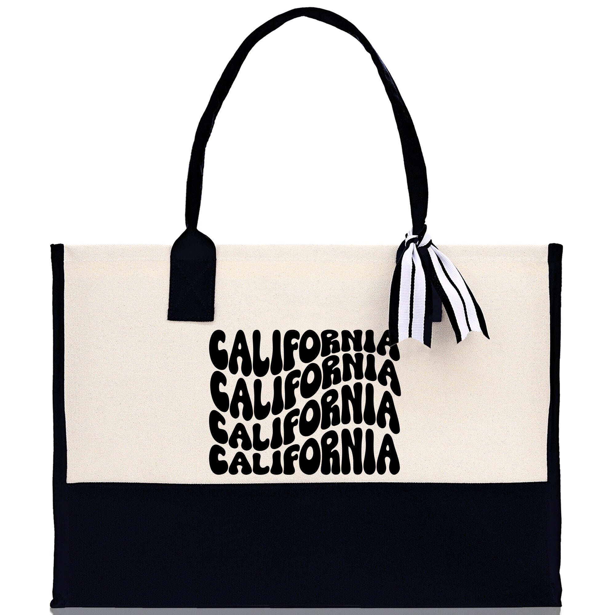 California Cotton Canvas Tote Bag CA Travel Vacation Tote Employee and Client Gift Wedding Favor Birthday Welcome Tote Bag Bridesmaid Gift