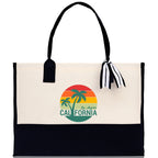 California Cotton Canvas Tote Bag CA Travel Vacation Tote Employee and Client Gift Wedding Favor Birthday Welcome Tote Bag Bridesmaid Gift