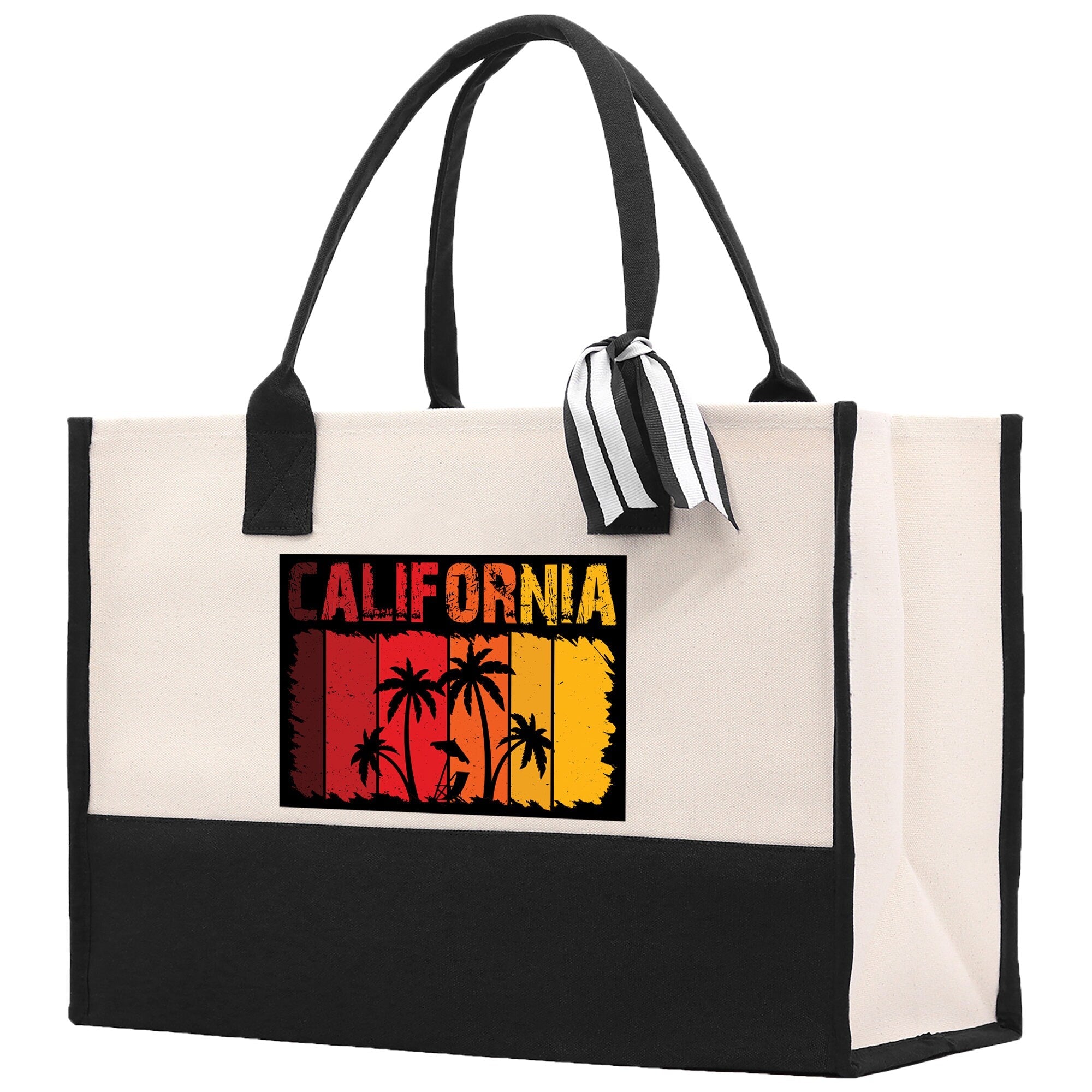 California Cotton Canvas Tote Bag CA Travel Vacation Tote Employee and Client Gift Wedding Favor Birthday Welcome Tote Bag Bridesmaid Gift