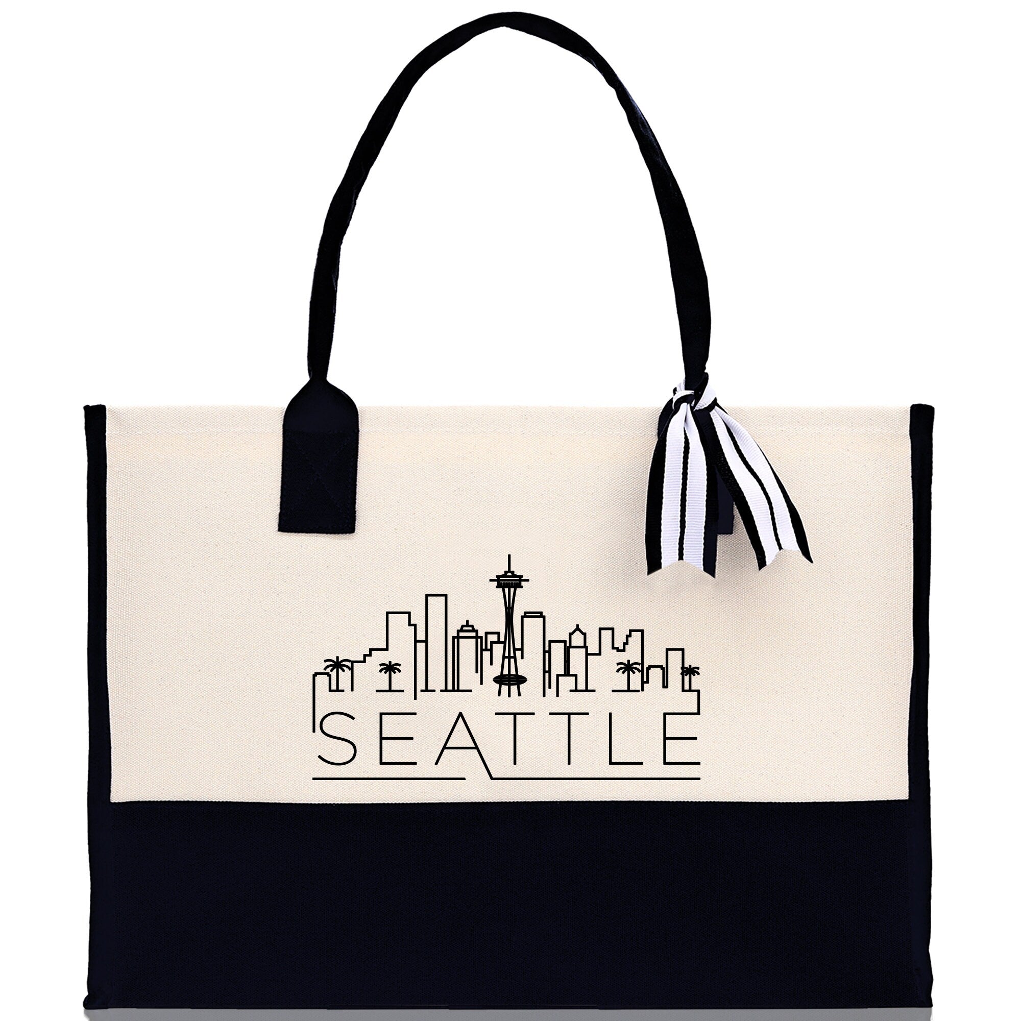 Seattle Canvas Tote Bag Travel Vacation Tote Employee and Client Gift Wedding Favor Birthday Welcome Tote Bag Bridesmaid Gift