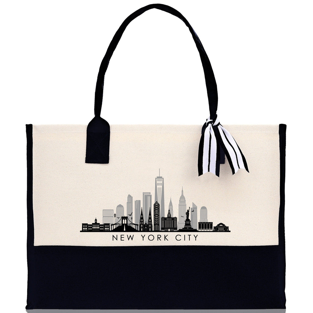 New York Cotton Canvas Tote Bag NY Travel Vacation Tote Employee and Client Gift NYC Wedding Favor Birthday Welcome Tote Bag Bridesmaid Gift