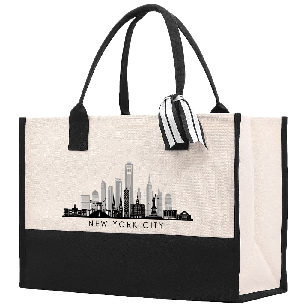 New York Cotton Canvas Tote Bag NY Travel Vacation Tote Employee and Client Gift NYC Wedding Favor Birthday Welcome Tote Bag Bridesmaid Gift