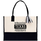 Texas Cotton Canvas Tote Bag TX Travel Vacation Tote Employee and Client Gift Wedding Favor Birthday Welcome Tote Bag Bridesmaid Gift