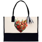 Heart Canvas Tote Bag Happy Valentines Day Gift for Her Love Tote Bag Lovers Gift Mother Day Gift Cute Valentines Gift
