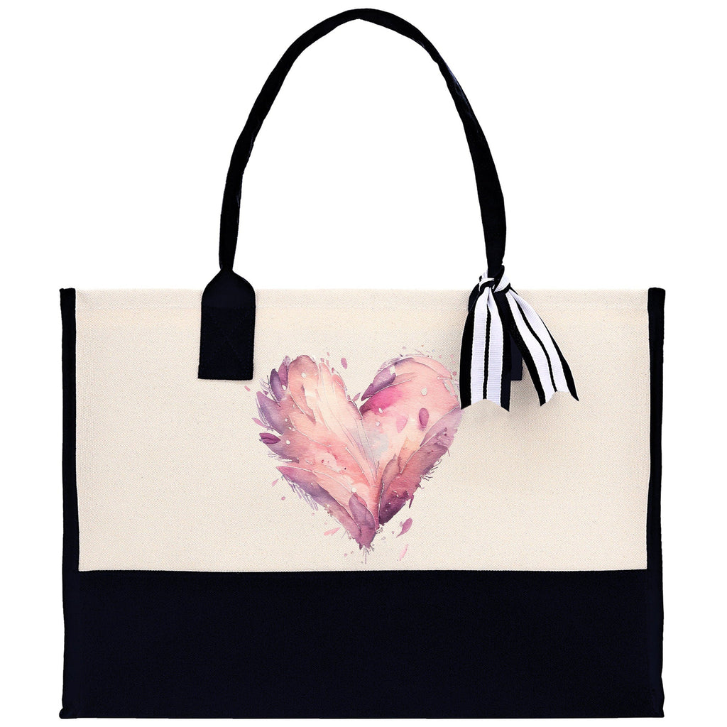 Heart Canvas Tote Bag Happy Valentines Day Gift for Her Love Tote Bag Lovers Gift Mother Day Gift Cute Valentines Gift