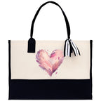 Heart Canvas Tote Bag Happy Valentines Day Gift for Her Love Tote Bag Lovers Gift Mother Day Gift Cute Valentines Gift