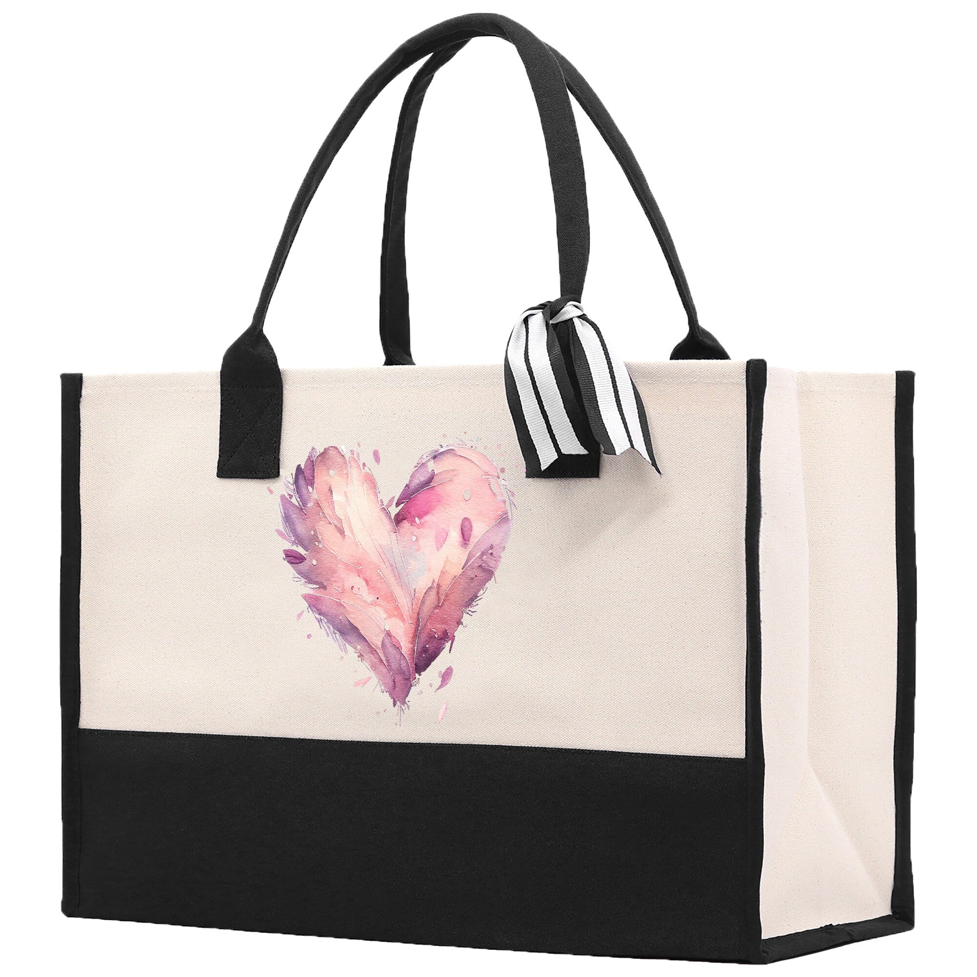 Heart Canvas Tote Bag Happy Valentines Day Gift for Her Love Tote Bag Lovers Gift Mother Day Gift Cute Valentines Gift
