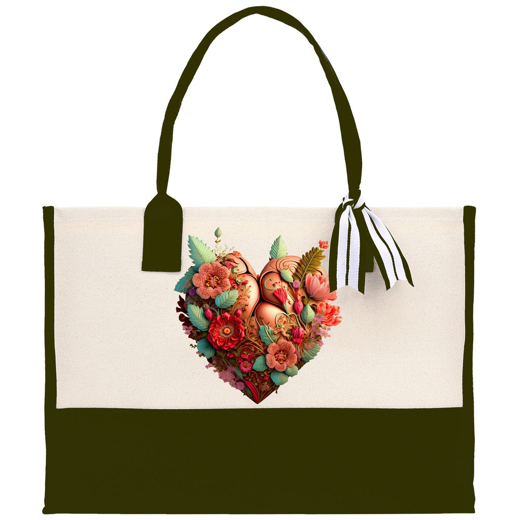 Heart Canvas Tote Bag Happy Valentines Day Gift for Her Love Tote Bag Lovers Gift Mother Day Gift Cute Valentines Gift