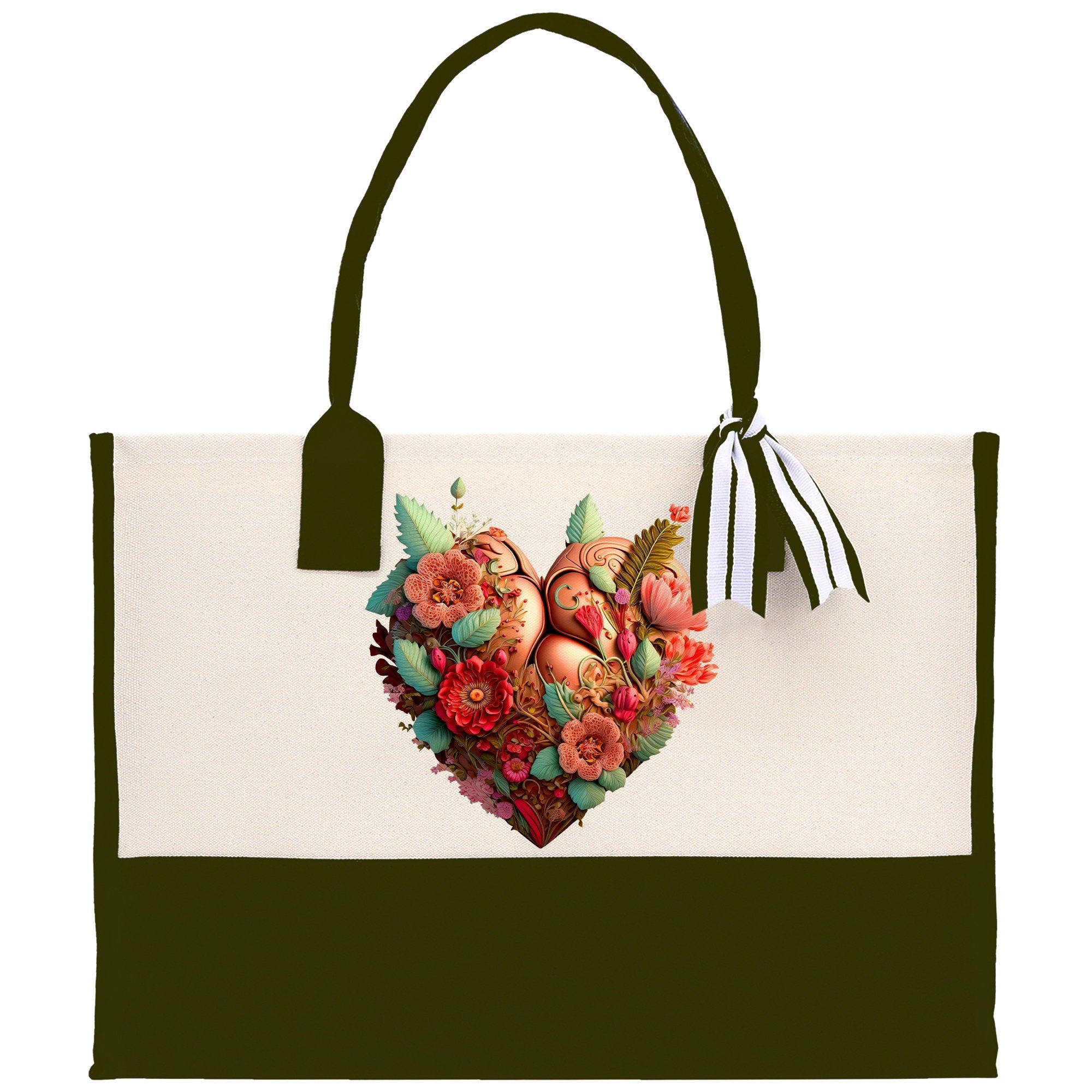 Heart Canvas Tote Bag Happy Valentines Day Gift for Her Love Tote Bag Lovers Gift Mother Day Gift Cute Valentines Gift