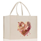 Heart Canvas Tote Bag Happy Valentines Day Gift for Her Love Tote Bag Lovers Gift Mother Day Gift Cute Valentines Gift