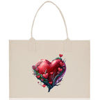 Heart Canvas Tote Bag Happy Valentines Day Gift for Her Love Tote Bag Lovers Gift Mother Day Gift Cute Valentines Gift