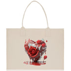 Heart Canvas Tote Bag Happy Valentines Day Gift for Her Love Tote Bag Lovers Gift Mother Day Gift Cute Valentines Gift