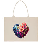 Heart Canvas Tote Bag Happy Valentines Day Gift for Her Love Tote Bag Lovers Gift Mother Day Gift Cute Valentines Gift