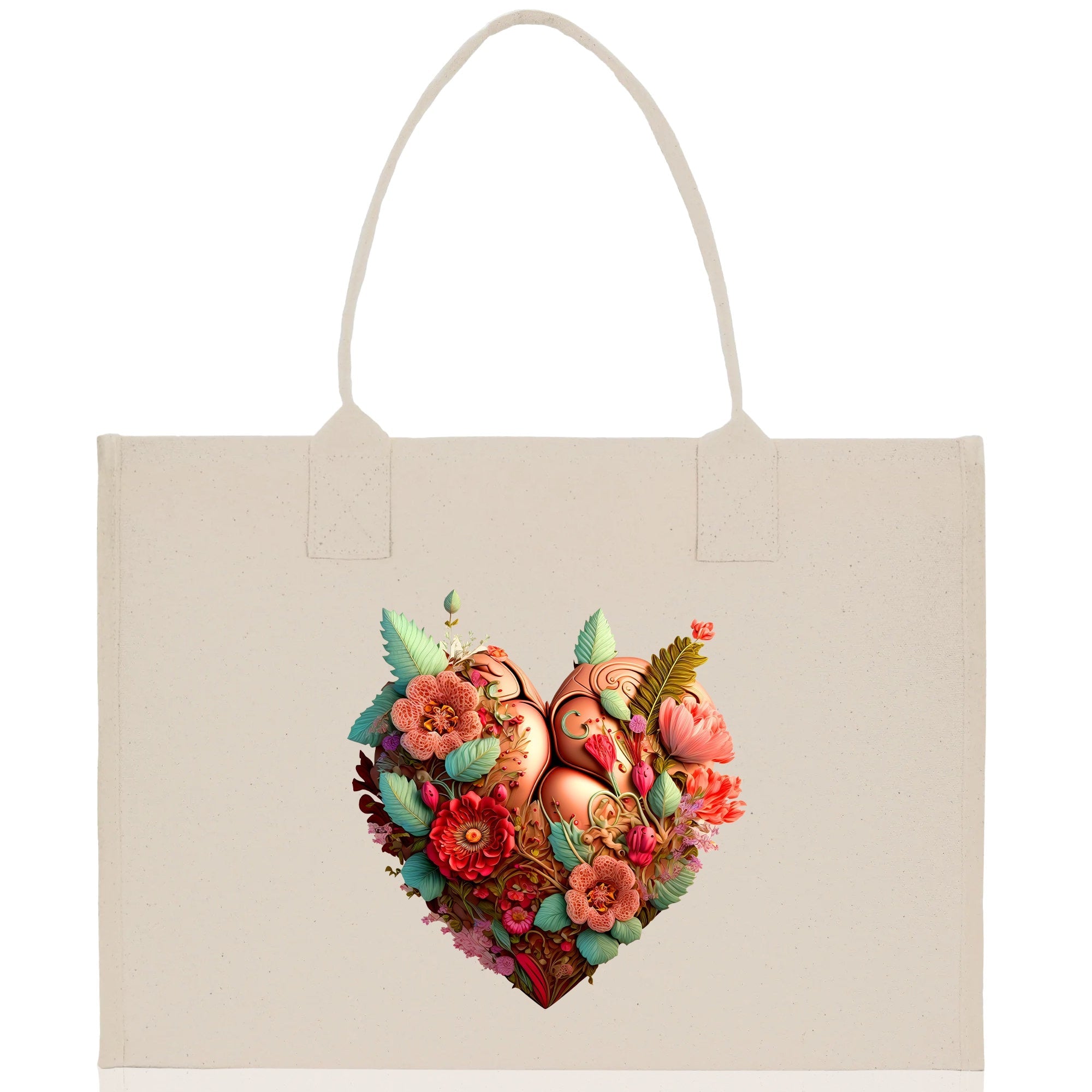 Heart Canvas Tote Bag Happy Valentines Day Gift for Her Love Tote Bag Lovers Gift Mother Day Gift Cute Valentines Gift