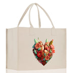 Heart Canvas Tote Bag Happy Valentines Day Gift for Her Love Tote Bag Lovers Gift Mother Day Gift Cute Valentines Gift