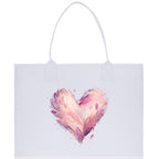Heart Canvas Tote Bag Happy Valentines Day Gift for Her Love Tote Bag Lovers Gift Mother Day Gift Cute Valentines Gift