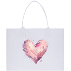 Heart Canvas Tote Bag Happy Valentines Day Gift for Her Love Tote Bag Lovers Gift Mother Day Gift Cute Valentines Gift