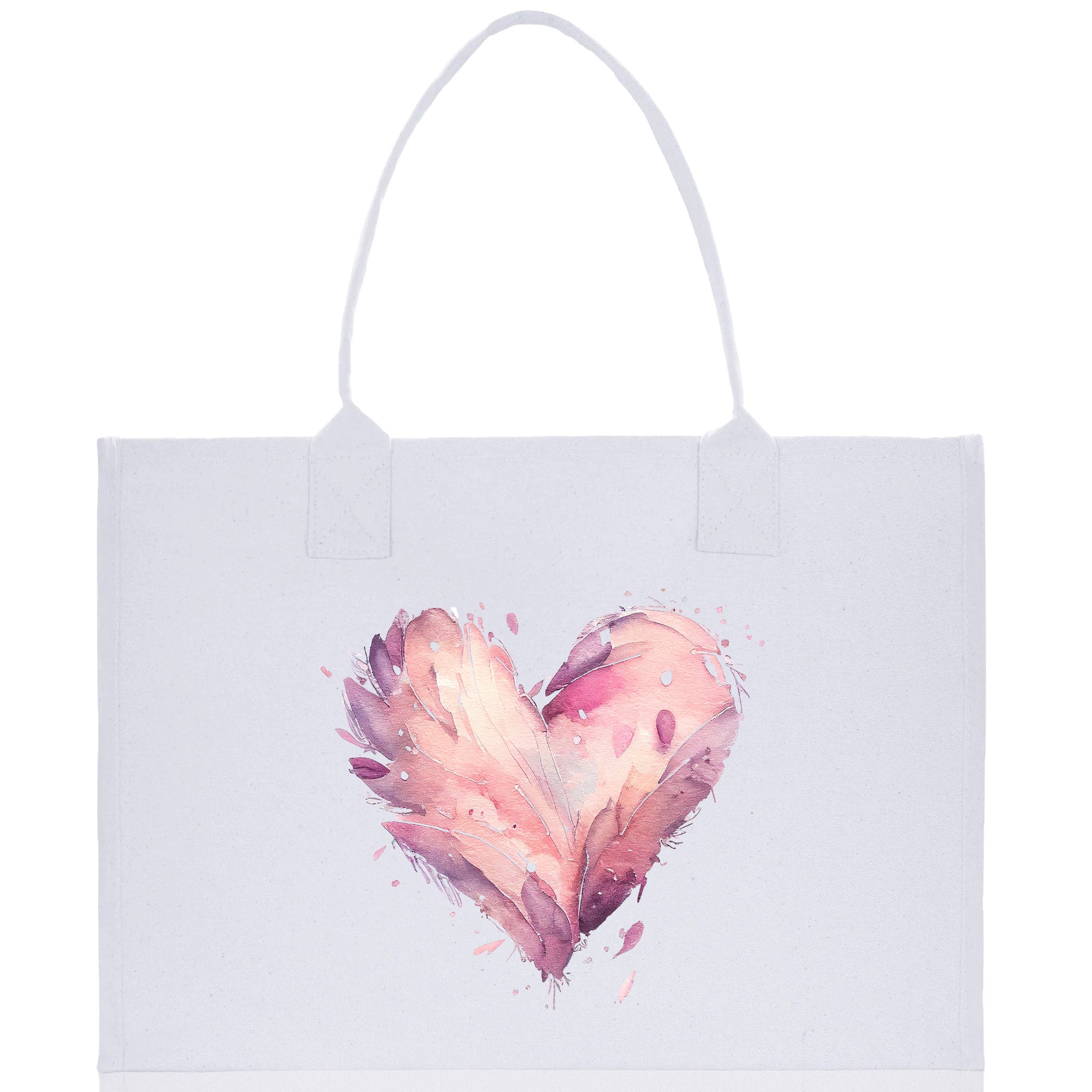 Heart Canvas Tote Bag Happy Valentines Day Gift for Her Love Tote Bag Lovers Gift Mother Day Gift Cute Valentines Gift