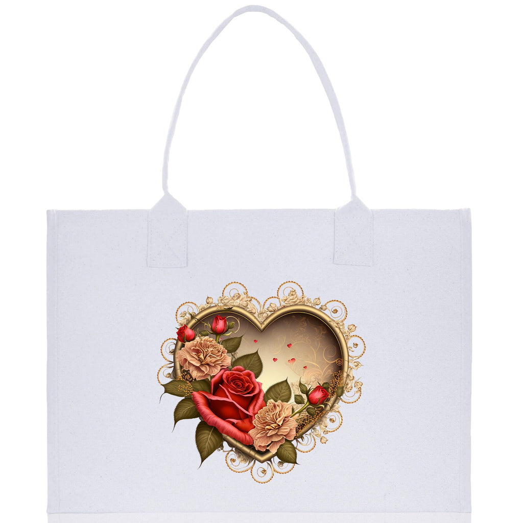 Heart Canvas Tote Bag Happy Valentines Day Gift for Her Love Tote Bag Lovers Gift Mother Day Gift Cute Valentines Gift