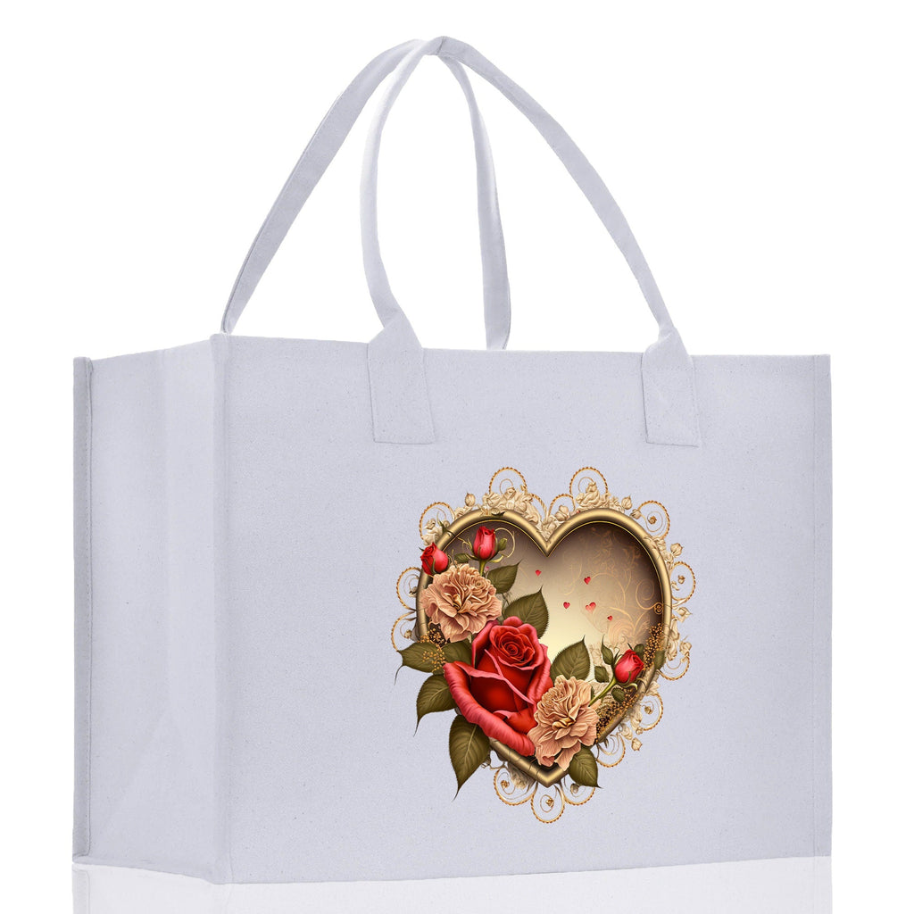 Heart Canvas Tote Bag Happy Valentines Day Gift for Her Love Tote Bag Lovers Gift Mother Day Gift Cute Valentines Gift