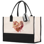 Heart Canvas Tote Bag Happy Valentines Day Gift for Her Love Tote Bag Lovers Gift Mother Day Gift Cute Valentines Gift